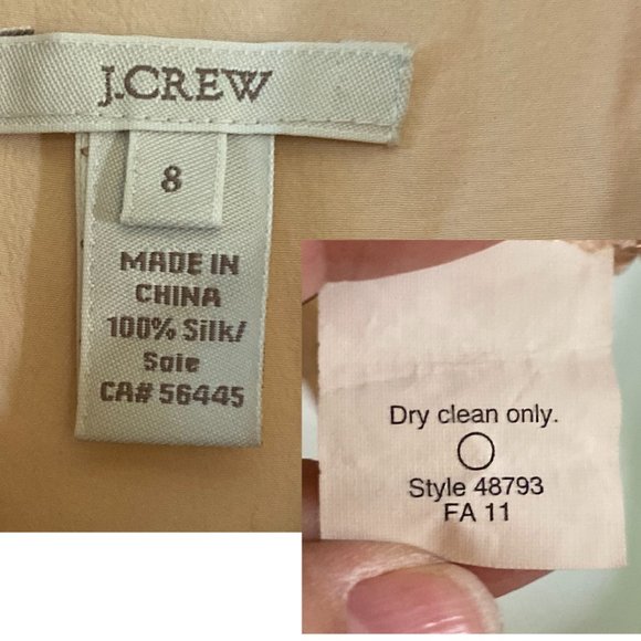 J. Crew 100 % Silk Peach pink button down shirt sz 8 - Picture 5 of 5